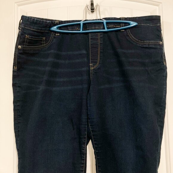 RICKI'S Plus-size dark blue denim capri pants VINTAGE sz 14 XL 1X XXL 2X capris - Picture 3 of 11